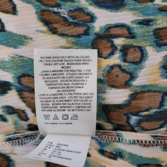Jessica Simpson Tunic Top Sz XL Long sleeve Layla Cheetah Ferns Print NWT - Picture 14 of 15